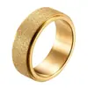 Anillo Sencillo Transfronterizo de Acero de Titanio para Hombre de 8 mm Anillo Giratorio Esmerilado de Acero Inoxidable Moda Personalizada Joyería de Comercio Exterior