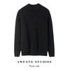 100 Cashmere Feminino Meia altura Manga comprida Outono e inverno Novo Solto Cor sólida Quente Pele-friendly Tricô Base Pullover