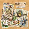 Série Xin Mo Yi Jiu Shi Papel Material 3.0 Pacote de Adesivos Decorativos Colagem DIY Diário Retrô