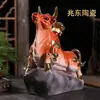 Bote de Vino Vacío Zodiaco Buey 2.5kg Botella Sellada para Licores Doméstica Frasco Cerámica Jingdezhen Jarra de Vino Creativa Caja de Regalo