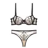Lencería Sexy Transfronteriza para Mujer, Sujetador Ultra Fino Transpirable Hueco, Lencería de Encaje, Minimizador de Busto Grande, Conjunto de Sujetador Fino Levanta Busto
