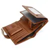 Billetera de Cuero Genuino Porta Monedas Múltiples Tarjetas Piel de Vaca de Primera Capa Plegable Corto Explosiones de Amazon Bolso de Piel Aceitada Plata Rota