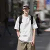 Camiseta de Manga Corta para Hombre de Algodón Estéreo Pesado Americana Verano Marca de Moda Impresión de Letras Pequeñas de Gama Alta Camiseta Casual Versátil