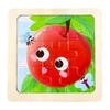 Rompecabezas de madera de 9 piezas transfronterizo para la educación de la primera infancia, educativo, animales de dibujos animados, tráfico, cognitivo, rompecabezas de madera al por mayor