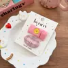 Botón de Tela Estilo Coreano Anillo para el Cabello de Dibujos Animados Pin BB a Cuadros Accesorios para el Cabello de Niños Cuerda para la Cola de Caballo Cabecera de Alta Elasticidad para Bebé