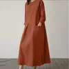 Vestido de Mujer de Manga Larga Nuevo 2023 Primavera Cuello Redondo Vestido Elegante Moda Casual para Mujer Vestido de Sol para Vacaciones