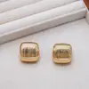Pendientes Cuadrados de Metal Cepillado Plateado para Mujer, Primavera y Verano, Diseño de Nicho de Lujo Ligero, Pendientes de Botón Verticales de Moda de Gama Alta