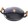 Sartén para Hotcakes de Hierro Fundido, Sartén Antiadherente sin Recubrimiento, Sartén para Hotcakes con Agarre Manual, Sartén para Hotcakes y Frutas, Plancha de Hierro Crudo, Sartén Saludable de Hierro Fundido
