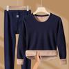 [Terciopelo de camello grueso] conjunto de ropa interior térmica de otoño e invierno de cuello medio alto para hombre y mujer, afelpado y grueso, resistente al frío, ropa de otoño, pantalones largos