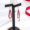 Pendientes geométricos de diamantes completos en forma de dos diamantes tridimensionales de acero de titanio de estilo coreano, temperamento femenino, pendientes de oro rosa inteligentes, venta al por mayor de fábrica