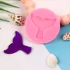 Serie Océano Cola de Pez Sirena Grande y Pequeña Molde para Pastel de Fondant Concha Caracola Decoración de Repostería Molde de Silicona Líquida