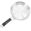 Placa para barbacoa de acero inoxidable con mango de plástico Plato redondo para hornear Cesta para barbacoa Herramientas para barbacoa
