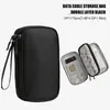 Bolsa de Armazenamento Digital Portátil à Prova d'Água Multifuncional, Cabo de Dados, Power Bank, Armazenamento de Viagem para Celular, Camada Dupla, Grande Capacidade
