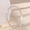 Flores Desabrochando e Designs em Forma de Sino, Pulseira de Prata Pura 9999, Estilo Popular da Moda, Pulseira de Prata Estilo Jovem, a Primeira Escolha para um Presente para Sua Namorada