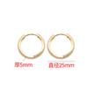 Argolas de Orelha Redondas Lisas Minimalistas de Luxo Leve Transfronteiriças Europeias e Americanas Cobre Banhado a Ouro 14K Argolas Lisas com Toque de Alto Padrão Acessórios de Moda Feminina