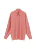 Camisa Rosa Mujer Nueva 2024 Elegante Moda Primavera/Verano Holgada Perezosa Manga Larga