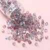 Cuentas de arroz de vidrio de calidad nacional de 4 mm, cuentas de doble punta Aurora de dos colores, hechas a mano, accesorios para pulseras de cuentas DIY