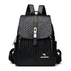 Mochila de Piel Suave Transfronteriza para Mujer 2024 Nuevo Estilo Coreano Mochila Sencilla y de Moda para Mujer para Viajes de Negocios Mochila Escolar de Gran Capacidad