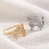 Brincos de Estrela Micro-Embellished Transfronteiriços, Femininos, Versáteis, Luxo Leve, Brincos Presilha para Cartilagem da Orelha Perfurada com Estrela, Joias de Alto Padrão