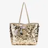 Bolsa de ombro/axila grande com lantejoulas da moda e versátil para mulheres, bolsa tote nova moda verão 2026, bolsa feminina transfronteiriça