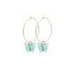 Lindos pendientes de mariposa con accesorios, pendientes de mariposa de círculo grande, pendientes de mariposa de color ecológico, pendientes de círculo grande, venta al por mayor