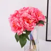 Estilo europeo de mano peonía atada a mano flor artificial peonía artificial accesorios para el hogar boda adorno flor artificial