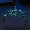 Tiara de Reina Nupcial Europea y Americana Accesorios para el Cabello Amazon Más Vendido Rendimiento Pasarela Aleación Diamante Tiara Accesorios para Vestido