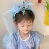 Princesa da Neve Faixa de Cabelo Coroa Infantil Floco de Neve Arco Véu Acessórios para o Cabelo Acessórios da Rainha do Navio Azul da Menina