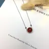 S925 prata acácia feijão ágata colar leve luxo nicho high-end clavícula cadeia nicho design pescoço corrente passepartout