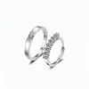 En stock Suministro Anillo Clásico Siete Diamantes Fila de Diamantes Moda Coreana Simple Incrustado Color D Súper Blanco Mosan Anillo de Pareja