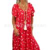 Transfronterizo 2022 Verano Nuevo Amazon Más Vendido Europeo y Americano Suelto Talla Grande Largo Estampado Vestido Bohemio