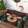 Alfombra de piso de terciopelo de cristal de Papá Noel, resistente a la suciedad, fácil de limpiar, antideslizante, alfombra de entrada, Amazon transfronterizo