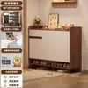 Gabinete de Entrada de Madera Maciza Frente a la Puerta, Estilo Divisor de Sala de Estar, Nuevo Modelo 2025 Zapatero y Gabinete de Almacenamiento Integrados Contra la Pared