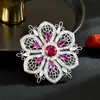 Broche Vazado Exquisitamente Esculpido, Corsage de Flor de Jasmim Roxa, Acessório de Roupa com Zircônia, Alfinete Vintage, Acessório Delicado Totalmente de Zircônia, Presente