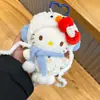 Llavero de Peluche Auténtico Popular de Dibujos Animados Hello Kitty con Gato Kt Montando un Caballo Blanco