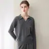 100% cachemir utiliza hilo Consinee, un nuevo suéter base de punto para mujer de otoño/invierno con cuello polo