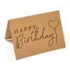 Al por mayor transfronterizo Inglés Feliz Cumpleaños simple papel kraft creativo tarjeta de felicitación de agradecimiento tarjeta pequeña plegable de cumpleaños