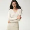 Suéter de Cashmere Inteligente e Elegante com Malha Trançada Slim-Fit para Mulheres Camada Base de Tricô Outonal Valorizadora