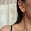 Tacones Altos de Encaje Vintage Tacones Altos de Calcedonia Roja Paloma Vítrea Natural Pendientes Gancho para Oreja Mujer