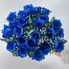Série de Casamento Rosa Simulada Salão de Casamento Buquê da Noiva Atacado 24 Corações de Gelo Rosas Pequenas Arranjo de Flores Artificiais