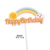 Nuevo Adorno de Nube Arcoíris para Decoración de Pasteles de Cumpleaños, Topper para Hornear Pasteles, Bandera Pequeña de Feliz Cumpleaños para Mesa de Postres