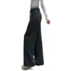 Calça moletom feminina nova de cintura alta, perna reta solta, com estampa de nuvens brancas de outono, calça pantalona petite