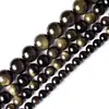Pedras Naturais de Obsidiana Soltas Atacado Acessórios para Joias DIY Contas Obsidiana Contas Soltas Semi-Acabadas Atacado Contas Redondas
