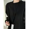 Camiseta Base de Manga Larga Desestructurada para Hombre para Primavera y Otoño, Top de Diseño Casual Holgado Retro Americano