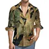 Nueva Camisa Hawaiana de Manga Larga Casual para Hombre Impresa en 3D Serie de Halloween de Comercio Exterior Más Vendida Transfronteriza