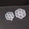 Caja de plástico transparente redonda de PP de 7 compartimentos Caja de almacenamiento de piezas de ferretería de plastilina de juguete Caja de embalaje con cuentas para joyería