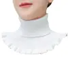 Gola Postiça Feminina Nova Outono e Inverno Gola Alta Protetor de Pescoço Gola Postiça à Prova de Vento Tricô Quente Cobertura de Pescoço Estilo Coreano Versátil