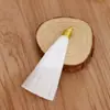 Anel de puxar 8cm fio dourado chapéu canelado borla borla marcador de página pingente sachê diy sachê borla leque borla