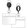 Portatarjetas de documento retráctil transfronterizo con hebilla de fácil extracción, aleación de zinc, negro, funda impermeable para tarjeta de identificación, tarjeta bancaria