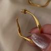 Aretes Diarios Franceses Anillo Mobius Artísticos Europeos y Americanos Latón Ligero Retro Torcidos en forma de C